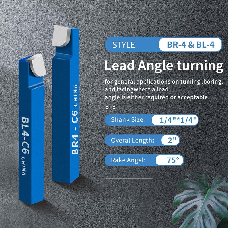 SENDUO Store 10PCS 1/4" Metal Lathe Tooling Carbide Tip Tipped Cutter Tool,C6 Bit Cutting Set,for Metal Lathe Turning, Boring, and Chamfering - Image 5